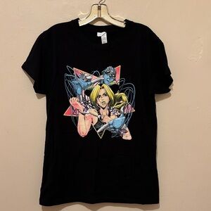 Vibrant Black Long Sleeve Tee with Graphic Design